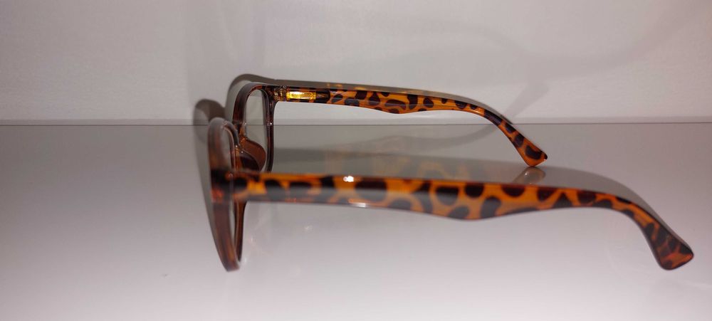 Okulary zerówki brązowe panterka