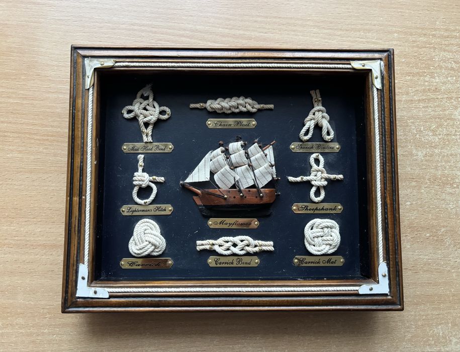 Картина панно настінна "Морські вузли та Корабель"