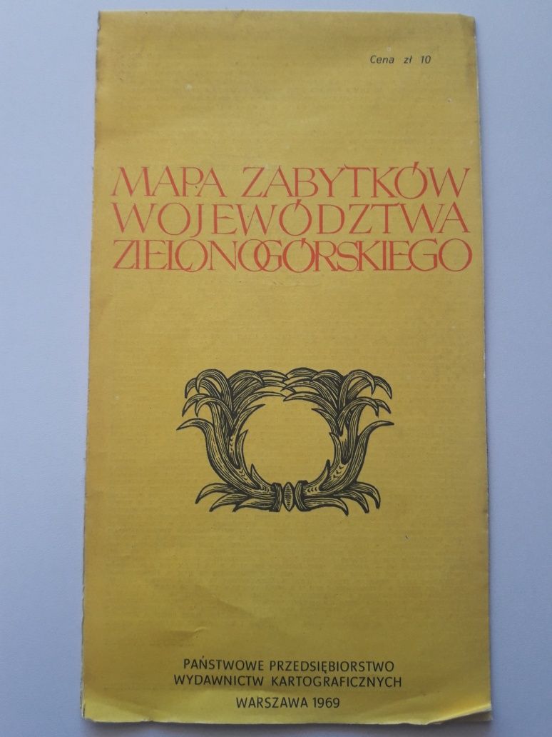 Mapa zabytków województwa zielonogórskiego Warszawa 1969
