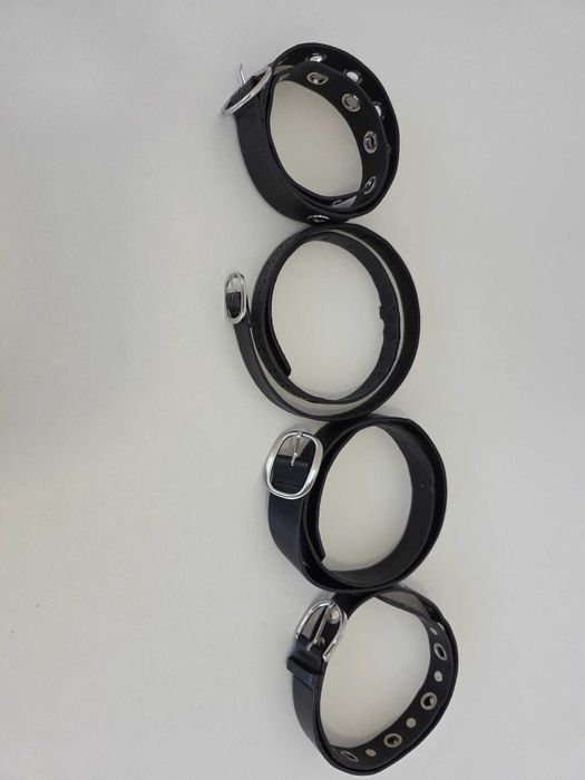 Pack 4 Cintos Pretos Unissexo em Pele Sintética