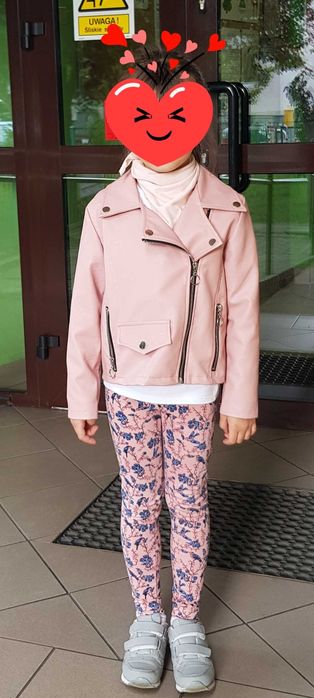 Ramoneska kurtka z eko skóra 122 128