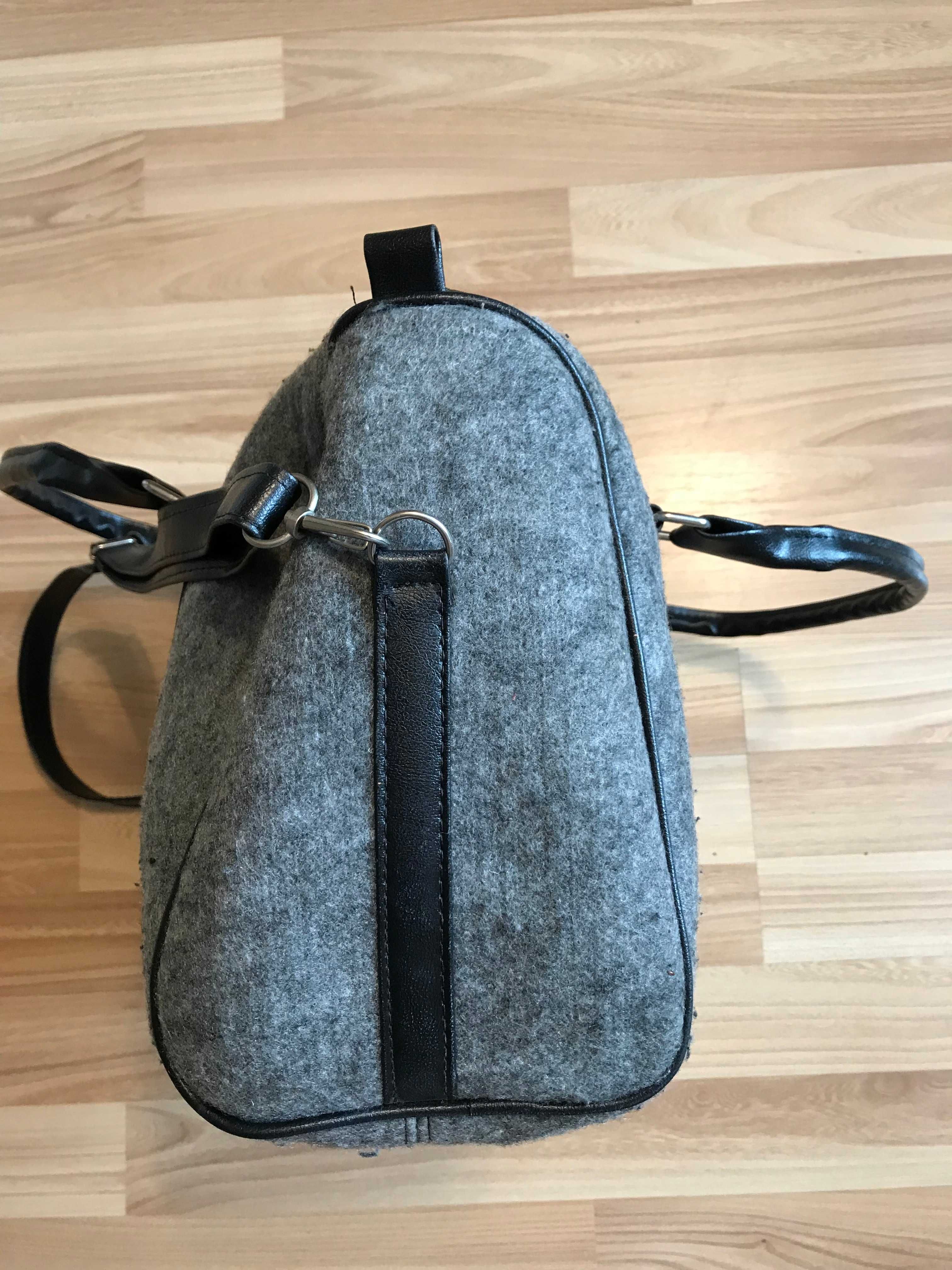 Torebka filcowa folkowa wzór łowicki filc boho vintage kuferek etno