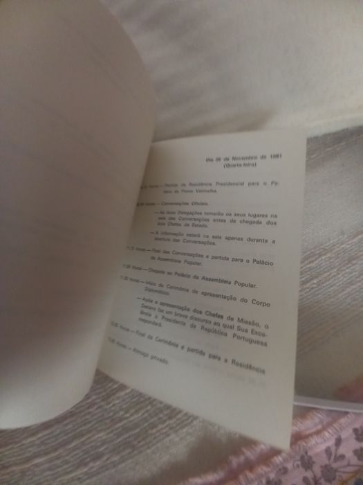 Programa oficial de visita de Ramalho Eanes a Moçambique