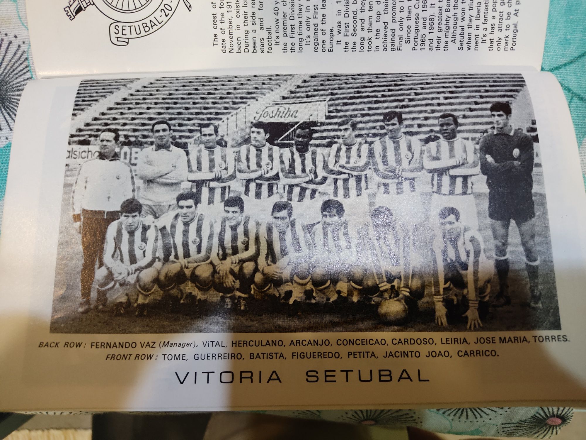 Programa oficial Newcastle Vitória Setúbal taça das feiras 1968/69