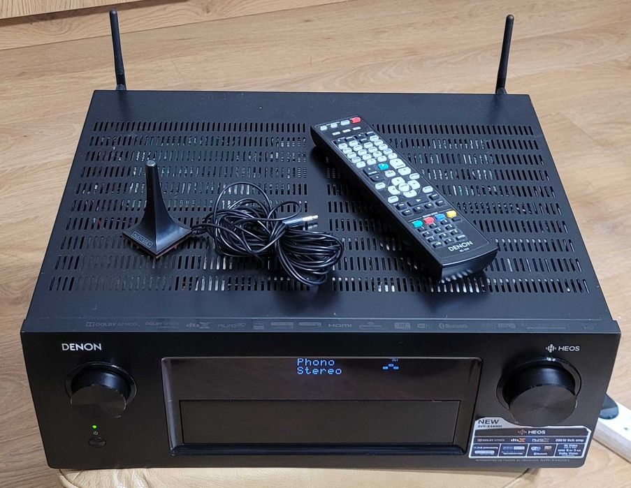 Denon AVR-X4400H amplituner 9.2 4K D. Atmos Spotify zestaw fabryczny