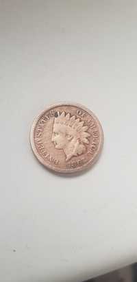 One cent 1862 głowa indianina