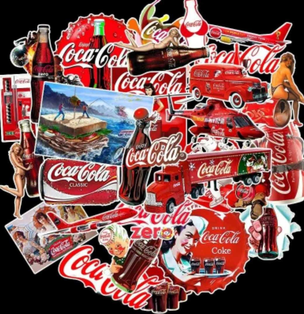 50 unidades de adesivos à prova d'água da Coca-Cola