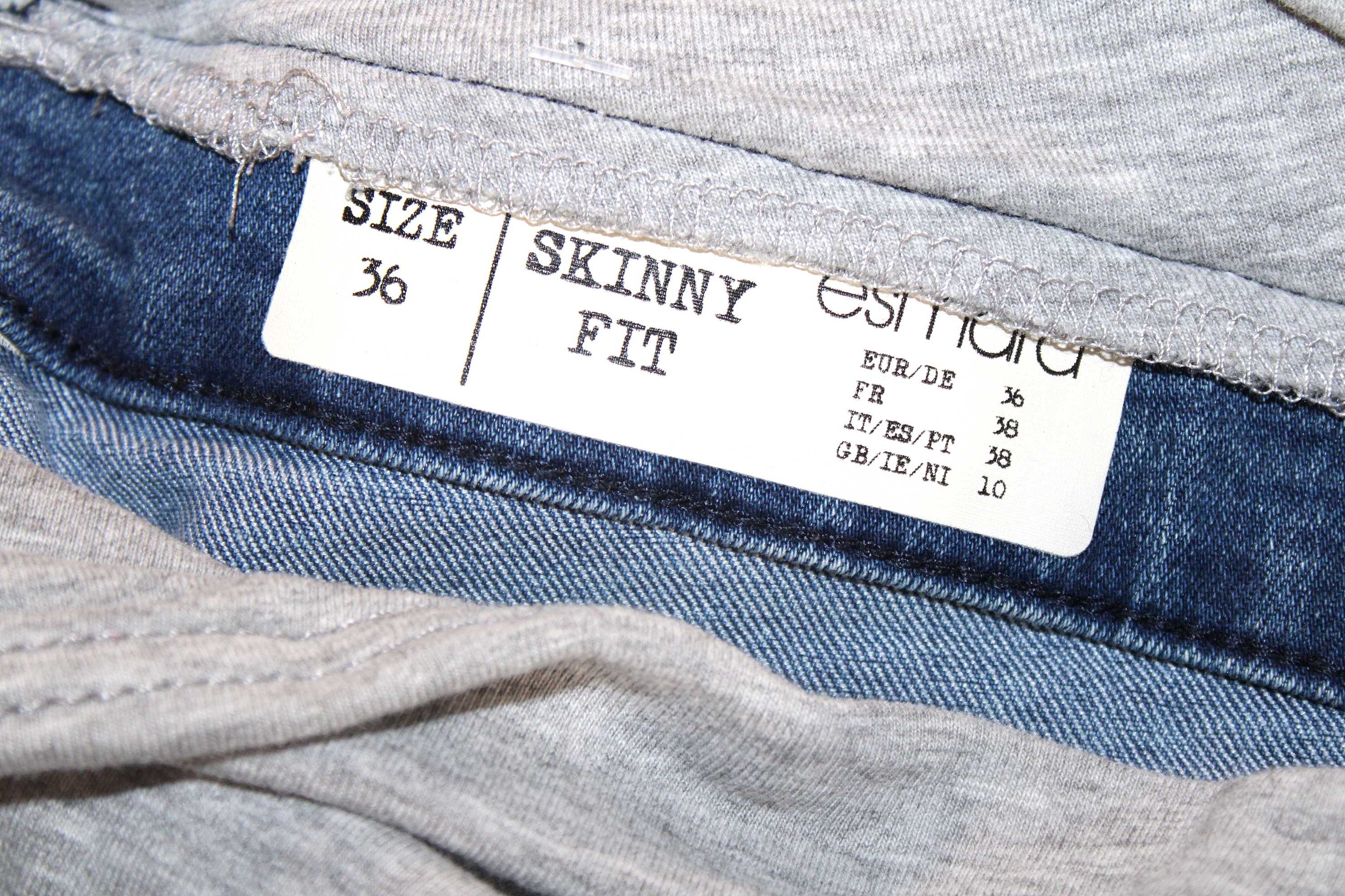 x7 ESMARA Wygodne Niebieskie Spodnie Ciążowe Jeans Skinny 36 S