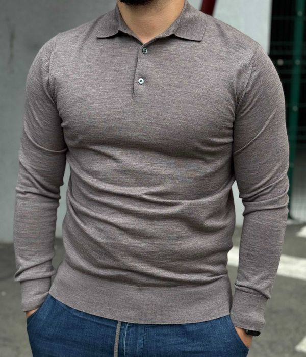 Чоловічі брендові поло з довгим рукавом