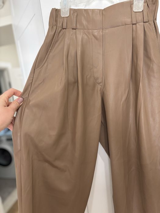 Штани з еко шкіри, штани мом, брюки мом