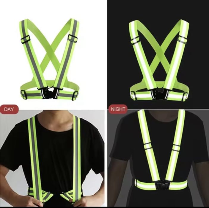 Світловідбивний пояс еластичний колір лимон з С/В смужкою