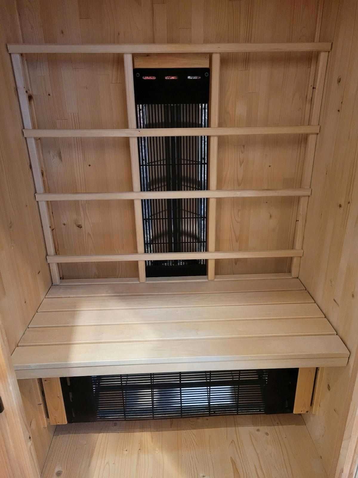Sauna mała sucha kabina na podczerwień 1 - 2 osobowa szklane drzwi