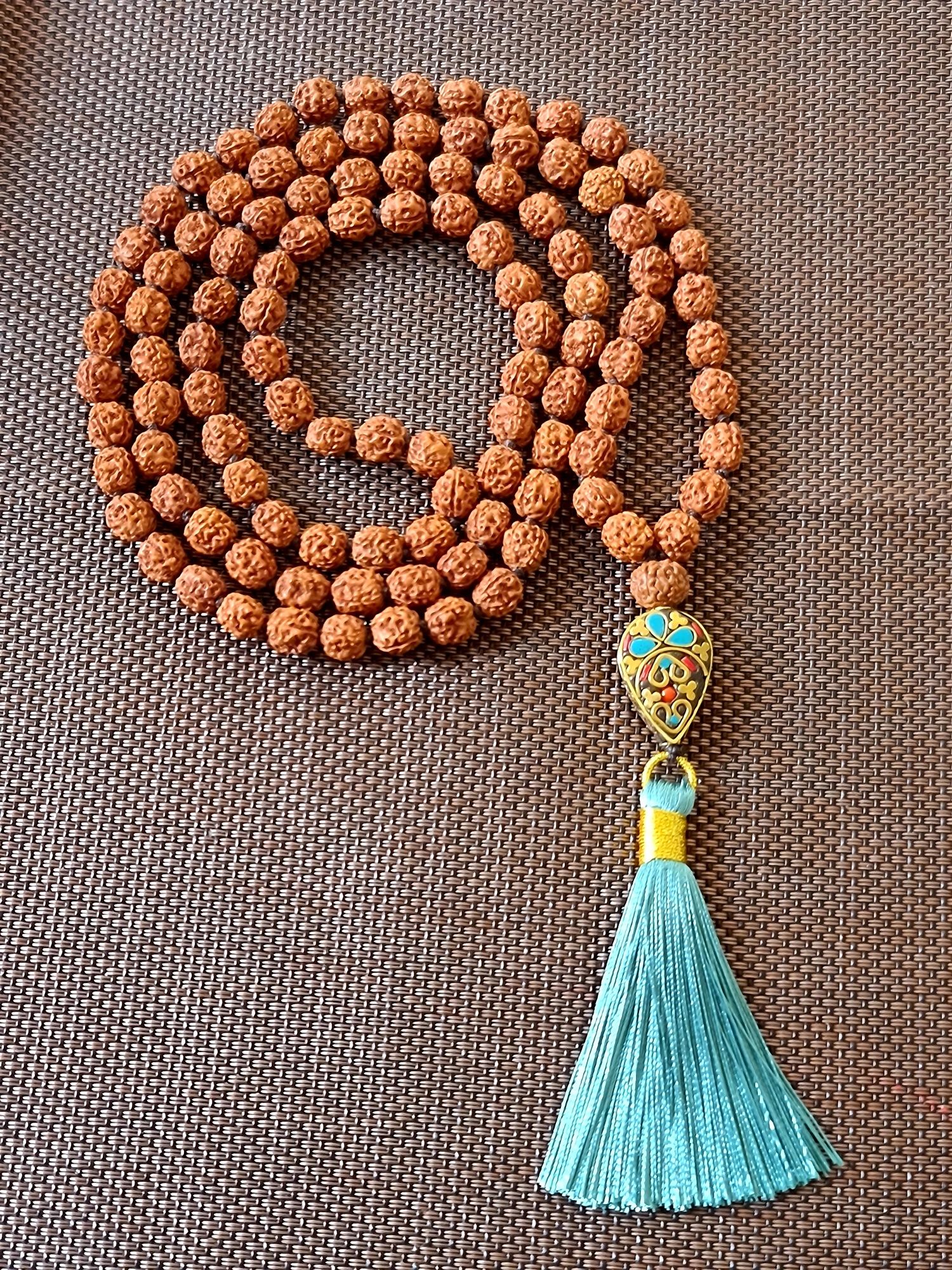 Japamala de 108 sementes de rudraksha VERDADEIRAS