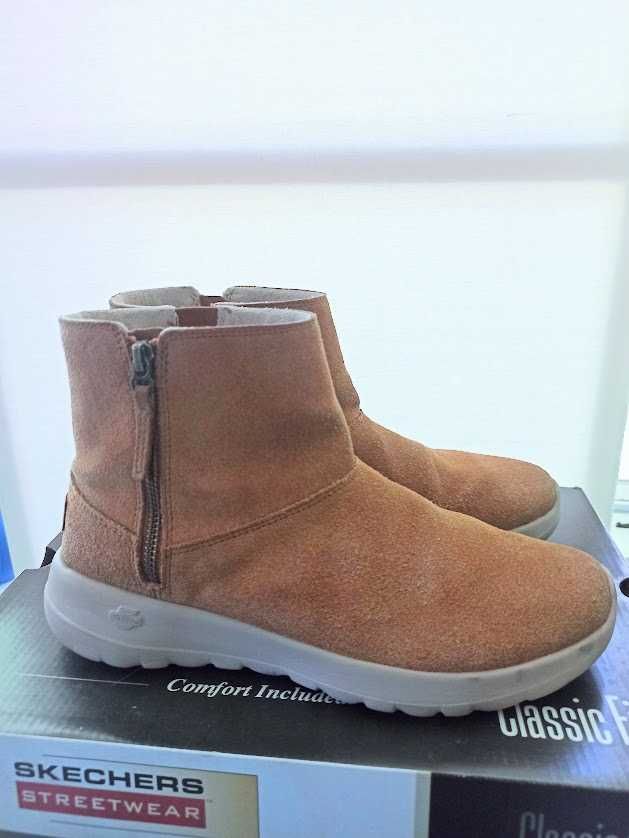 Кожаные замшевые ботинки skechers on-the-go joy скетчерс 5-gen 39р-р