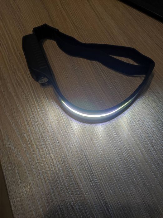 Фонарик налобный лед с датчиком движения