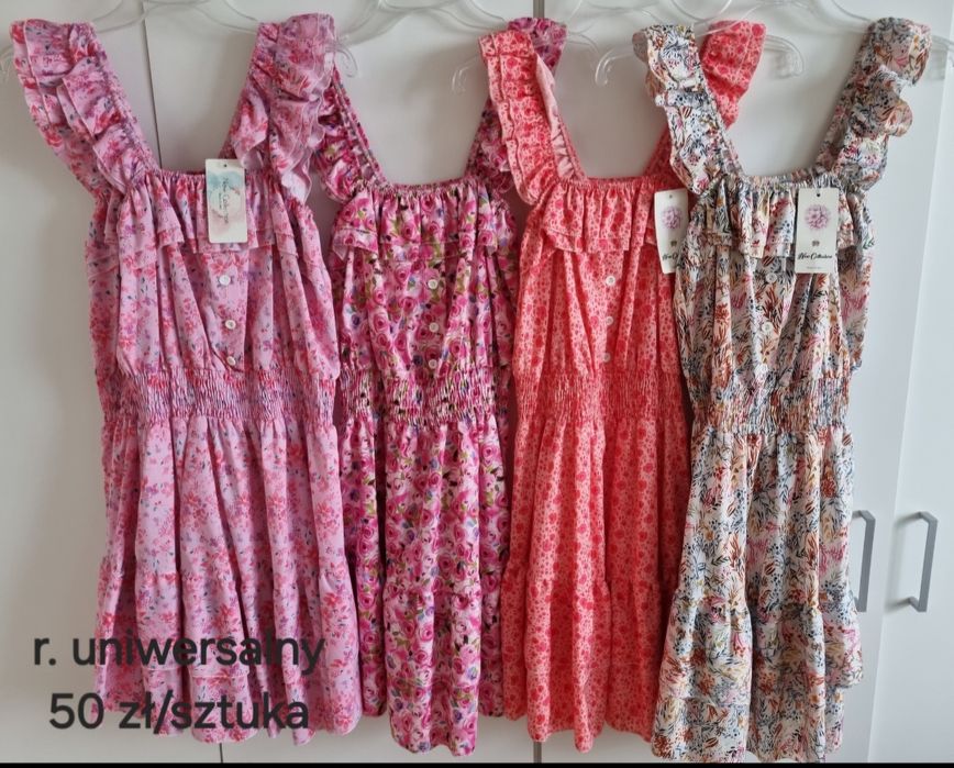 sukienka letnia falbanki likwidacja butiku