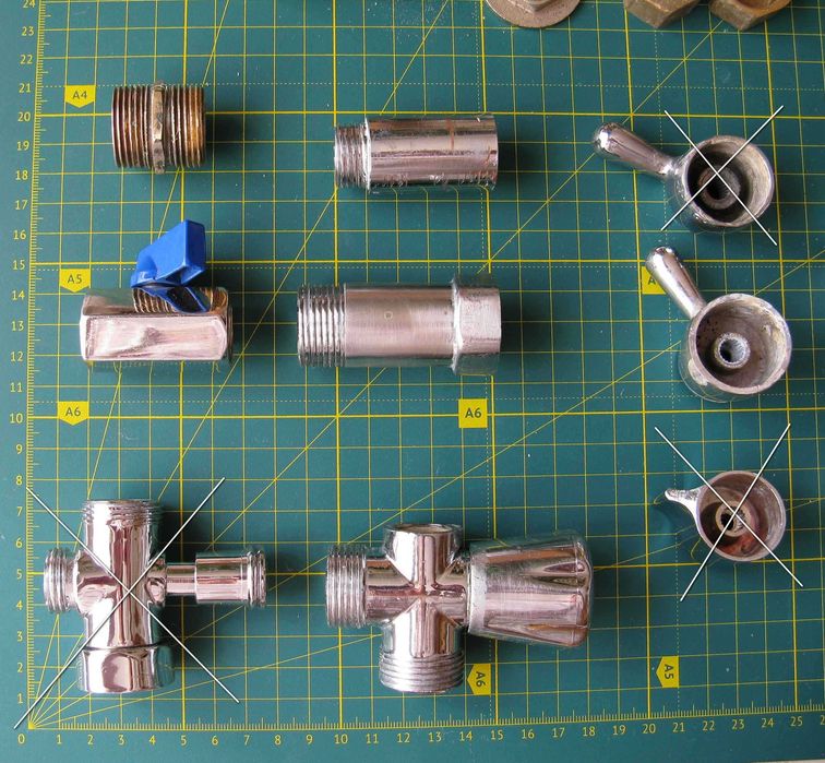 Ексцентрик для смесителя воды, переходник с заглушкой, хромиров. чашка