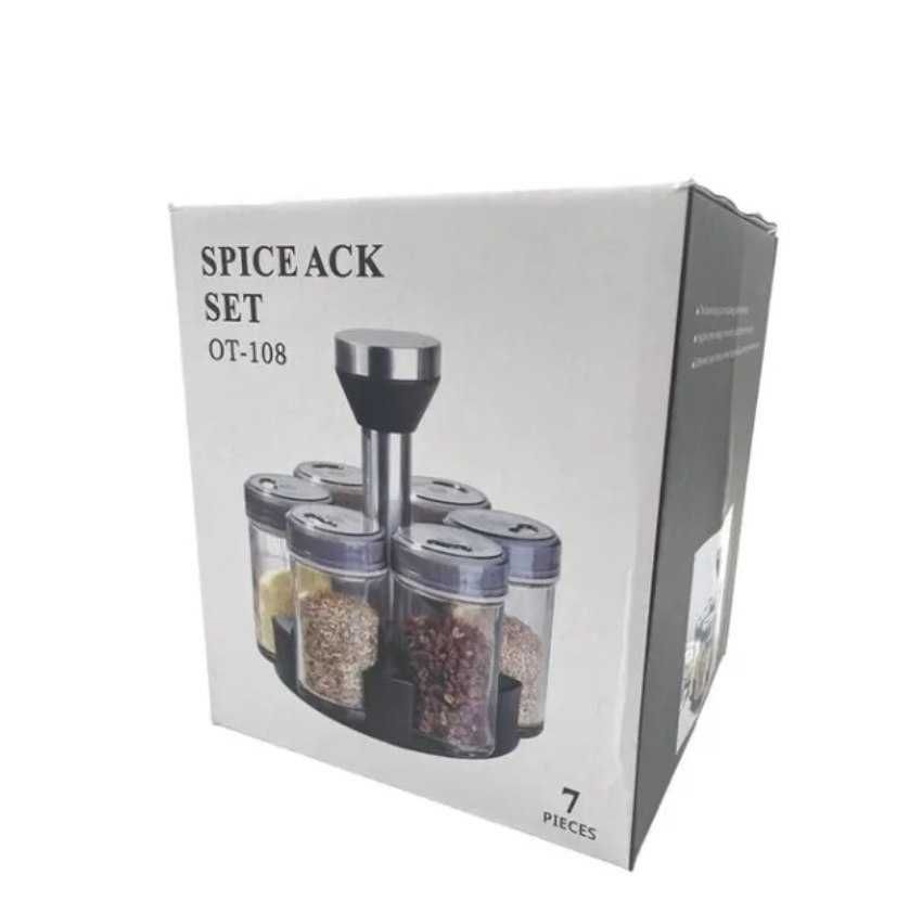 Набір для спецій Spice Rack Set на підставці 6 шт. Спецівниця карусель