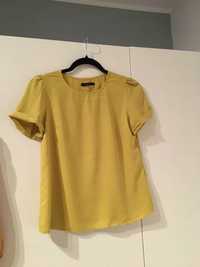 Letnia bluzeczka z wiskozy w kolorze żółtym/ musztardowym