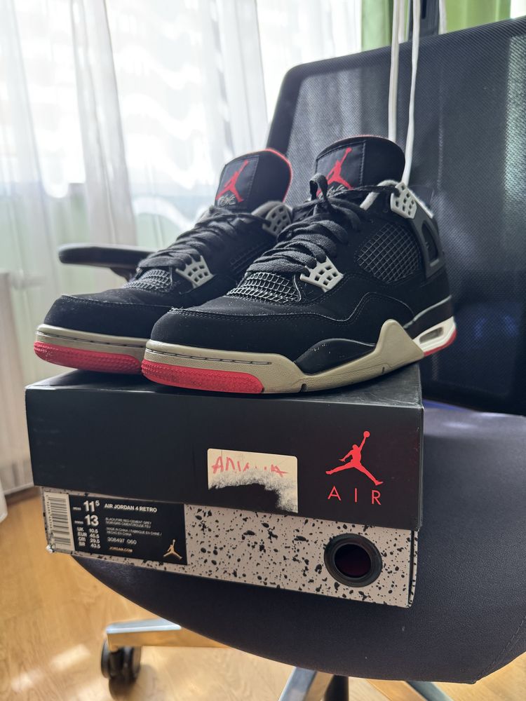 Air jordan retro 4 bred 11,5 us