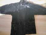 Futro naturalne dwa przetarcia rękaw 3/4 kimono norka  czarne L/XL r