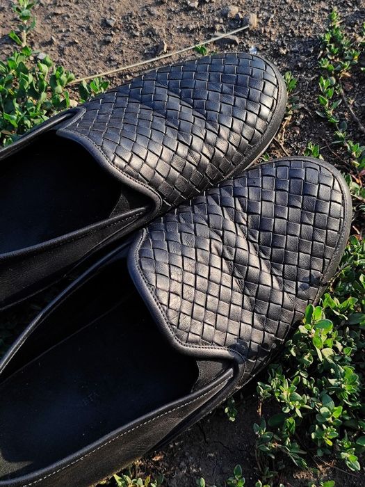 Шкіряні чорні мокасини BOTTEGA VENETA,туфлі