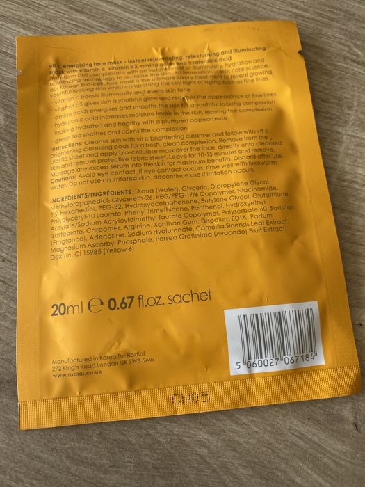 Rodial Vit C Platynowa Maska Nadająca Blasku