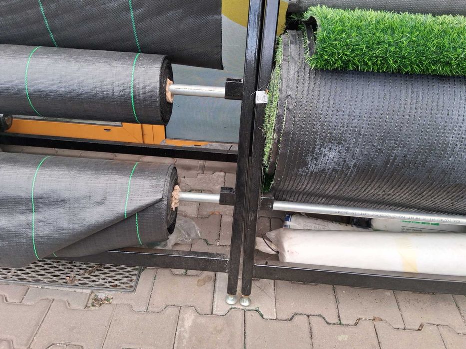 Stojak, regał ekspozytor magazynowy, rolki  na folia , siatki