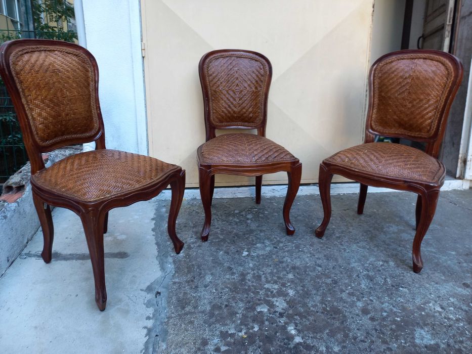 Conjunto de 3 cadeiras Hanbel em madeira Indonésia