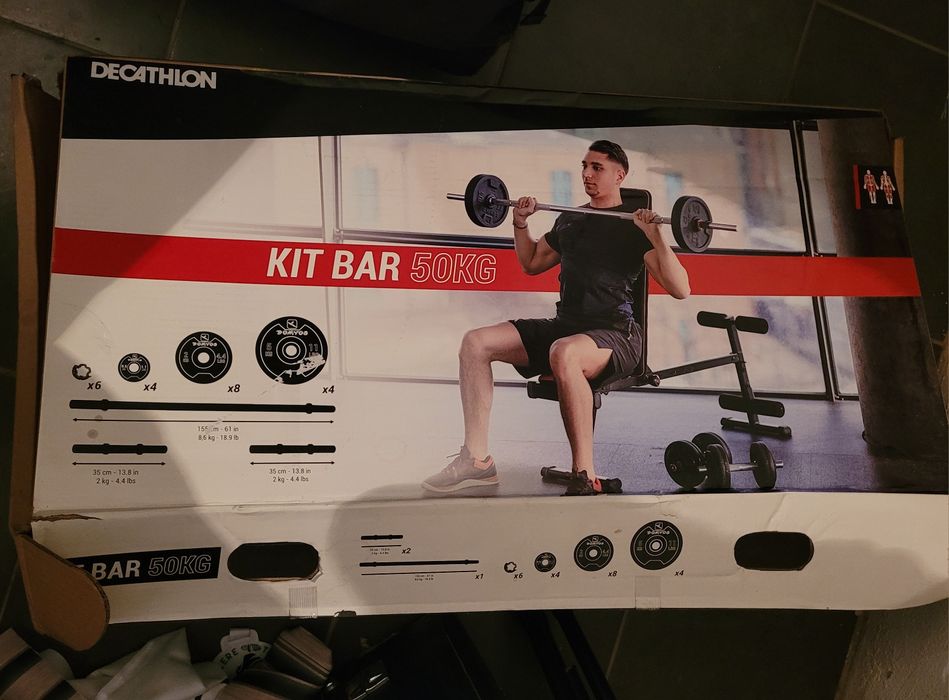 Kit Musculação Decathlon 50kg