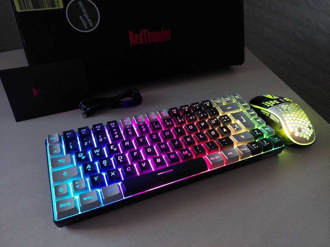Ігрова бездротова клавіатура та миша RedThunder K84 RGB-підствітка