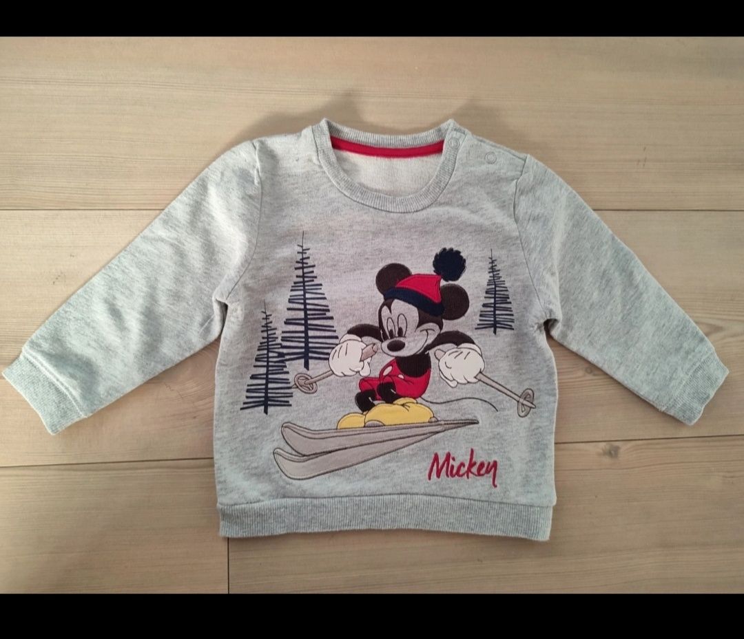 Disney świąteczna bluza myszka Miki Mickey 74-80 / z Mikołajem święta