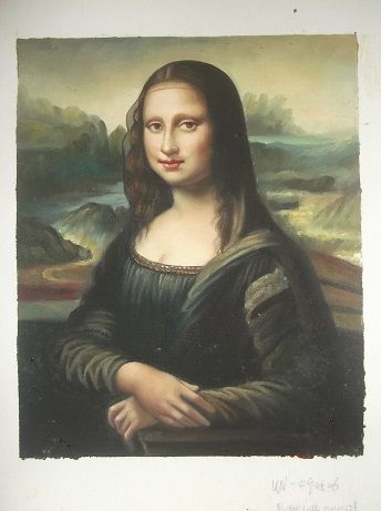 Quadro a oleo da Mona Lisa