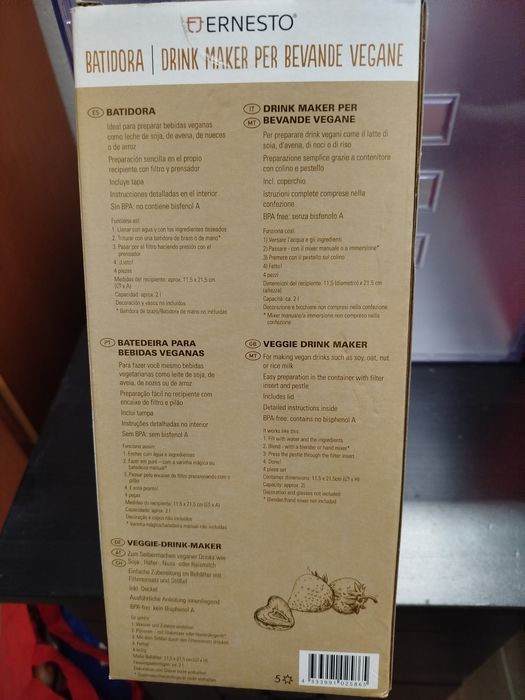 Batedeira para bebidas vegetais