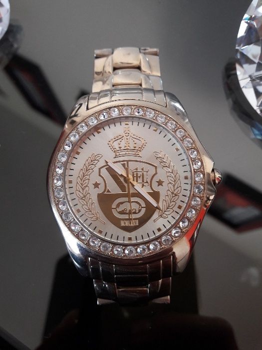 MARC ECKO E11571G1 - mega efektowny złoty zegarek z cyrkoniami