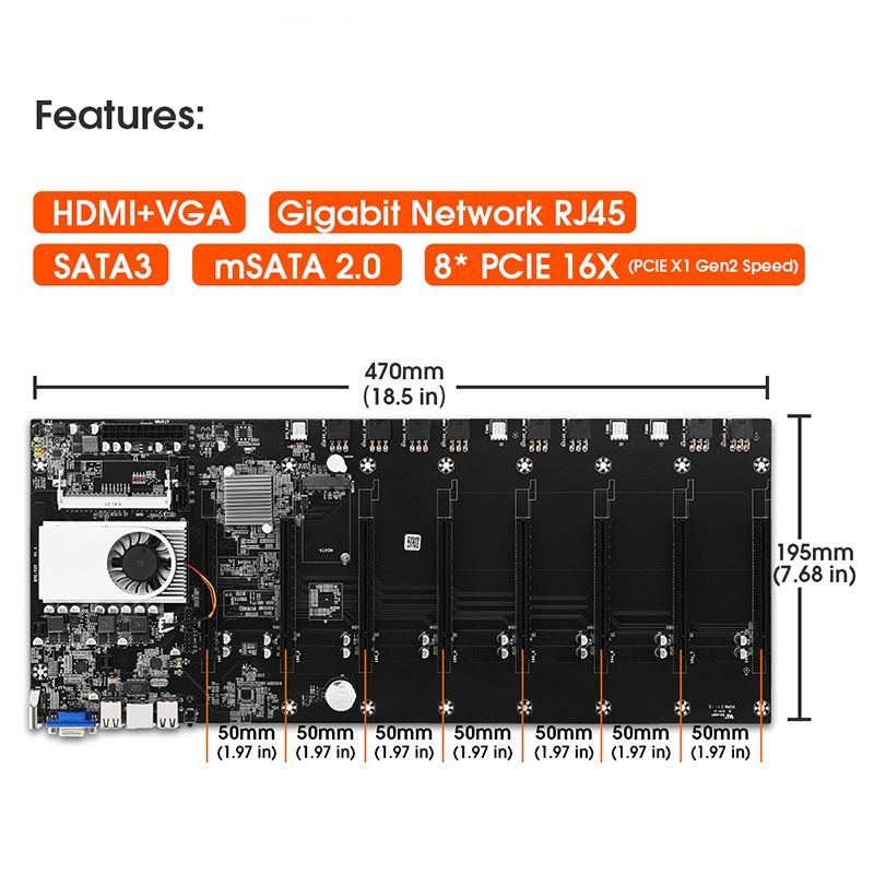 BTC 37 - Motherboard para mineração