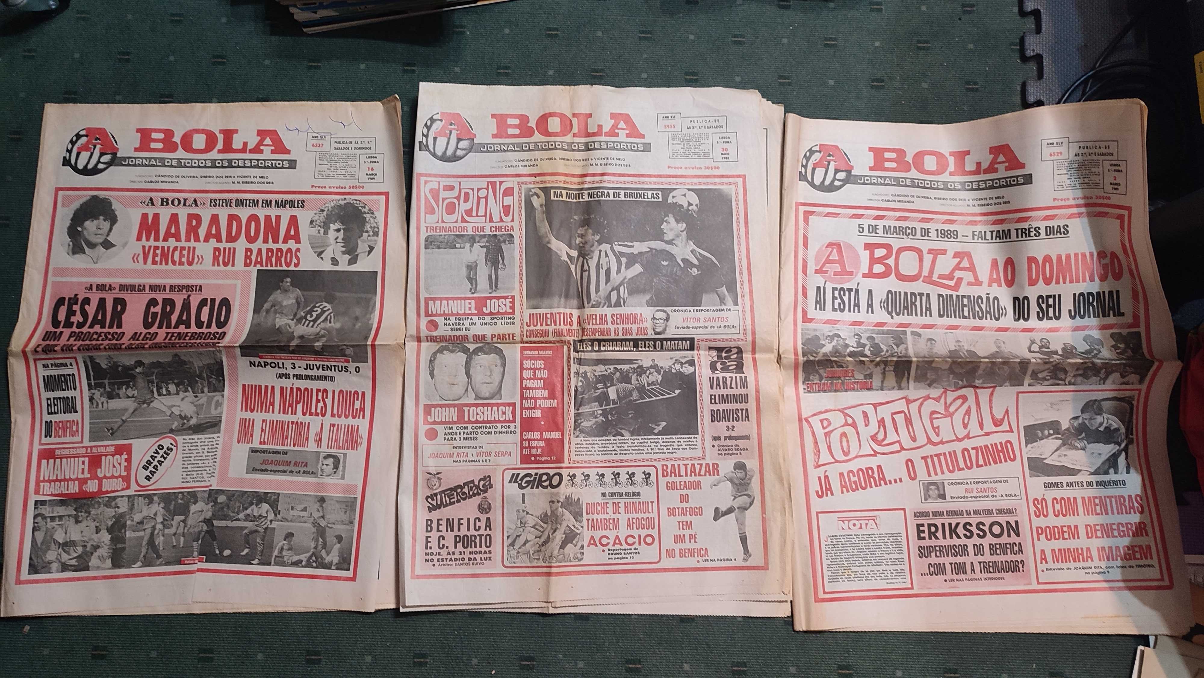 Lote 12 Jornais A Bola - Anos 80