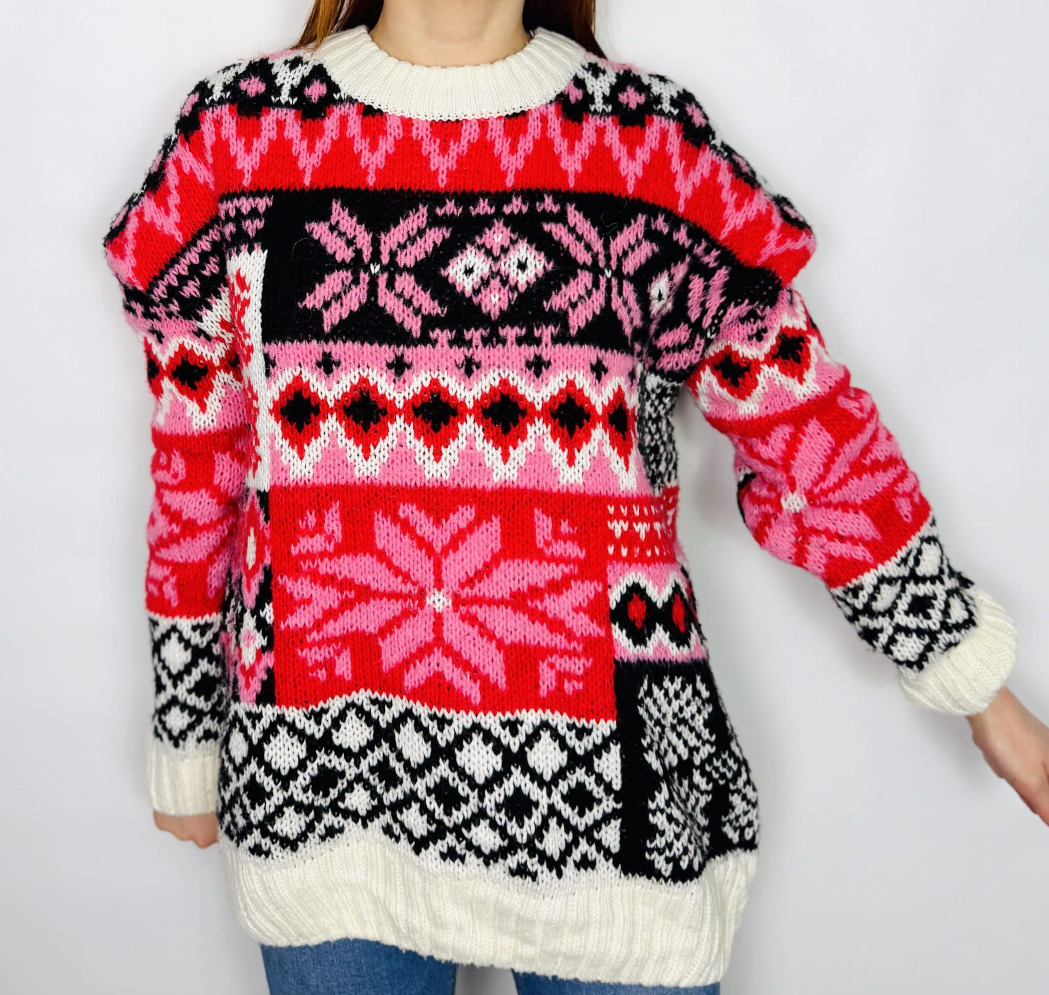 Sweter wzorzysty świąteczny XL 42