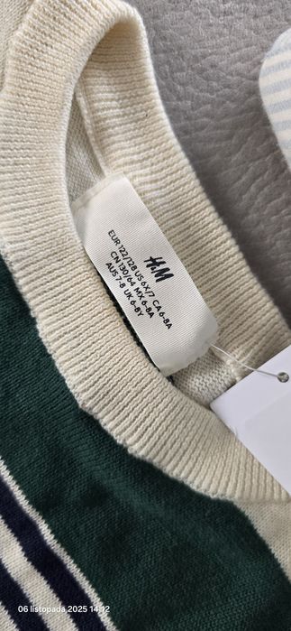 H&M H M Nowy Sweterek sweter chłopak chłopiec bluzka 128 6 8 lat