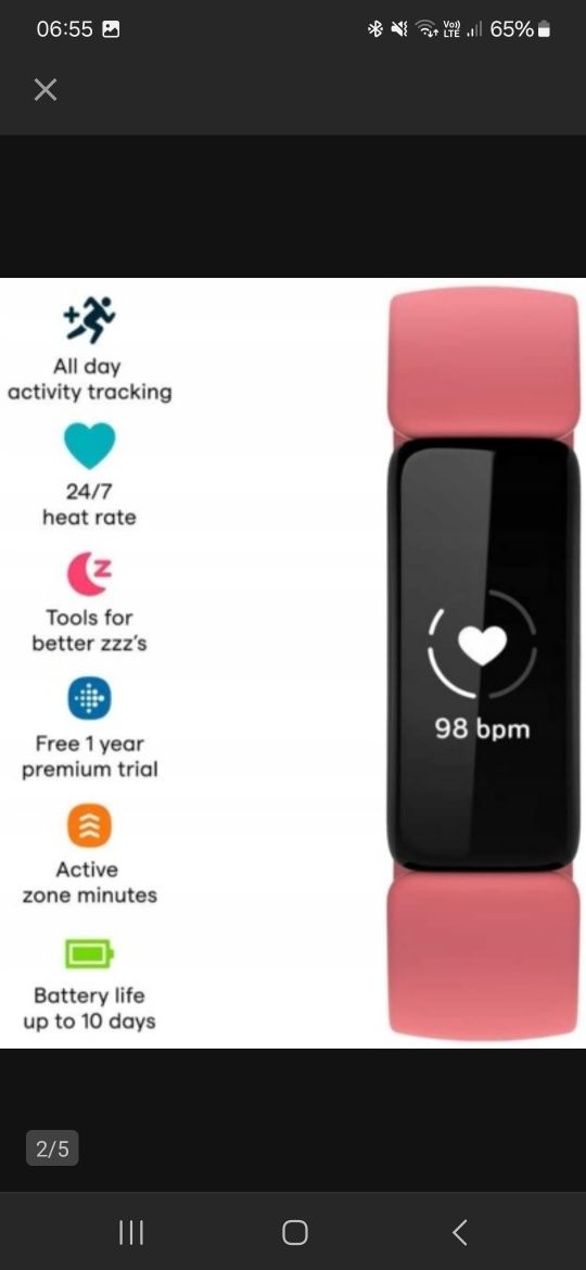 Fitbit Inspire 2 różowa