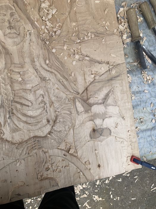 Картина з дерева, рельєфне пано, різьба по дереву