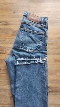 Jeansy damskie denim ZARA high waist rozm. 34