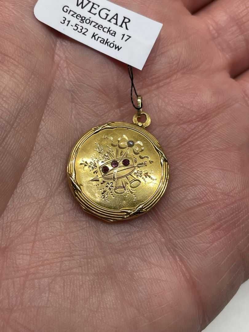 Secesyjna Złota Zawieszka - SEKRETNIK - 18K 2,79g - PARYŻ po 1847 roku