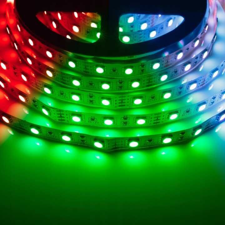 Taśma LED RGB 5m 5050 BLUETOOTH Listwa 230v 12v z Zasilaczem NA PILOTA