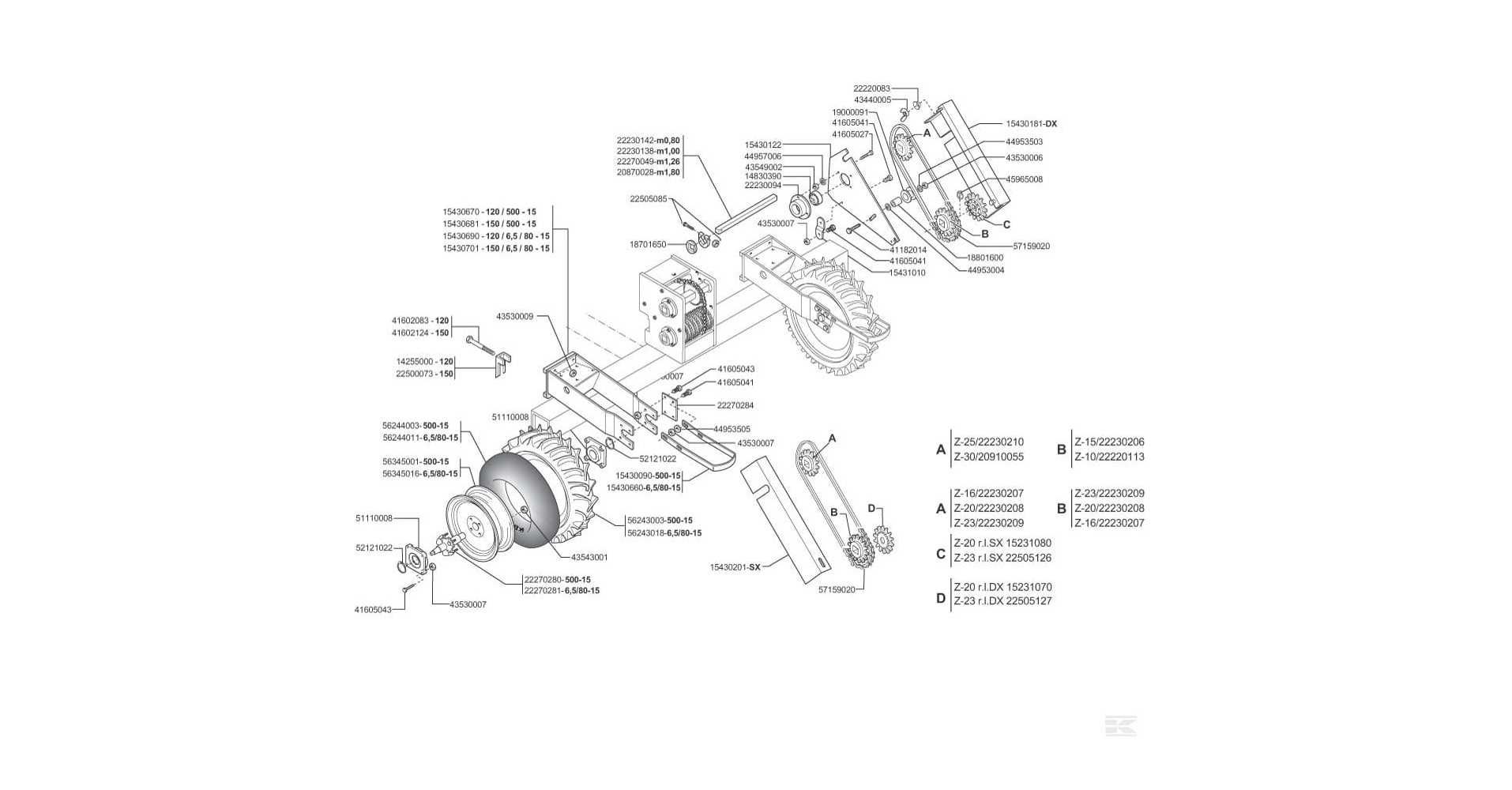 Koło zębate G1663_1120R Maschio Gaspardo Z-23 CSK30