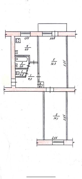 № 13641 - 2 к. квартира, Центр, Київська, 5/5 пов., цегла