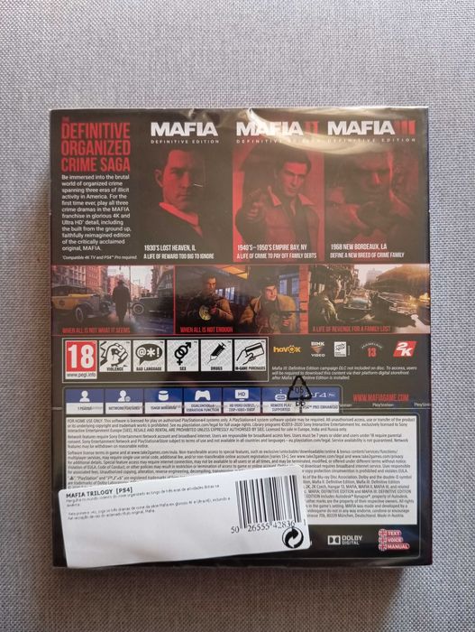 Mafia trilogy NOVO e SELADO, PS4 PlayStation 4 (faço retomas)