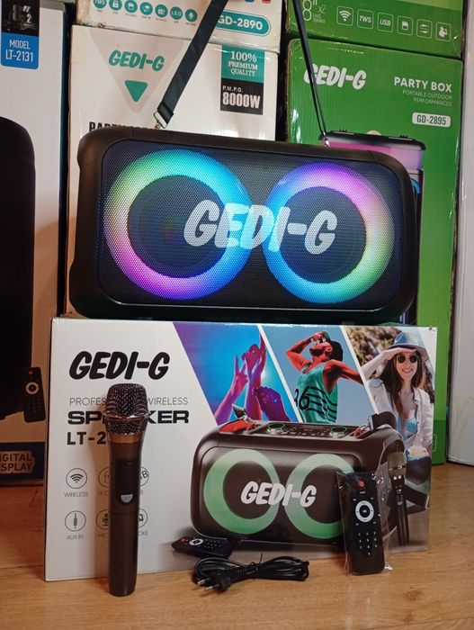 Блютуз караоке акустика GeDi-02(SD,USB, FM) ПультДУ,микрофон