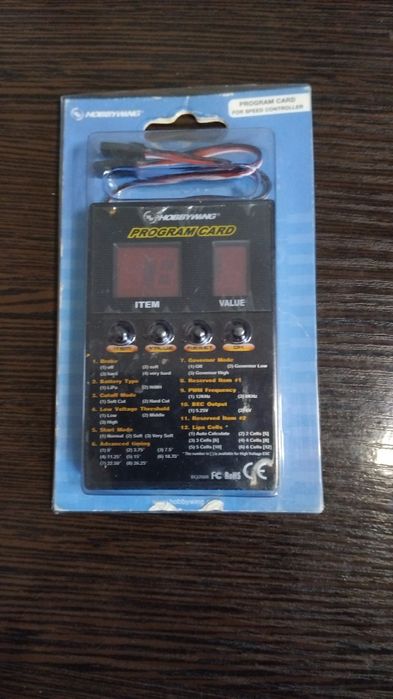 Карта програмування HOBBYWING.  RC регулятор.