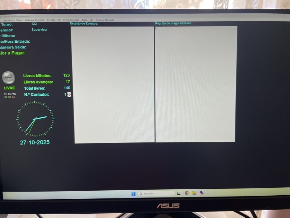 Central de pagamento manual de parque de estacionamento